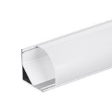 Profilo in alluminio angolare 45° LP2020 da 2 mt per strisce a LED con cover a scelta (Cover: Trasparente)