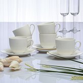Confezione 6 tazze caffè con piattino Porcellana Bianco