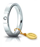 Fede Nuziale Unoaerre Cerchi di Luce 3,5 mm Oro Bianco con diamante - Misura anello : 16