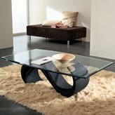 Tavolino salotto in vetro ovale Runi (Dimensioni: 100 x 55 x 35 cm - Colore: Nero)