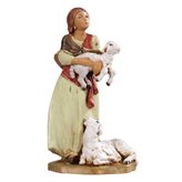 Statuine Presepe: Pastorella con pecora in braccio e pecora ai piedi 12 cm Fontanini 239