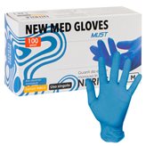 New Med Gloves Must Guanti Monouso Blu in Nitrile Senza Talco - Confezione da 100 pezzi - Taglia : L - Large