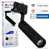 V-Tac PRO VT-407 Track Light LED COB 7W Colore Nero Chip Samsung - SKU 353 / 354 / 355 - Colore : Bianco Caldo