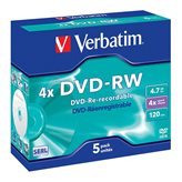 Verbatim DVD-RW Matt Silver 4,7GB Riscrivibili cake AZO 4X Vergini Vuoti dvd -R Originali Box Jewel Case 43285