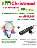 EFFICHRISTMAS - Kit Natale con Lampada Cambia Colore Bluetooth REER e SpegniSpia Beghelli Multipresa Taglia Consumi