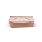 Contenitore eco per insalate con coperchio - 500 ml - 13,5x8,5x3,9 cm Neutri