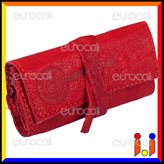 Il Morello Pocket Mini Astuccio in Vera Pelle Colore Rosso fatto a Mano Portatabacco e Cartine