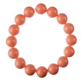Bracciale Corallo Bambù Rosa, elastico, sfere 12mm
