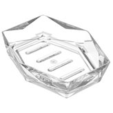Porta Sapone Bianco Trasparente In Plastica Forma di Diamante