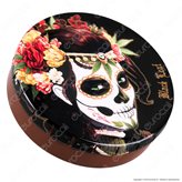 Black Leaf Scatolina in Metallo Portatutto con Apertura a Click - Fantasia Mexican Skull