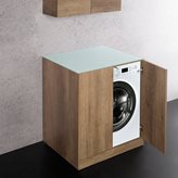 UNIKA - Base per inserimento lavatrice con top in cristallo cm 69x61