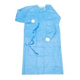 Camice chirurgico monouso impermeabile in PP+PE azzurro con lacci e polsini, taglia unica - CF da 10 pz