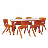Tavolo rettangolare+6 sedie  infanzia linea ergonomica
