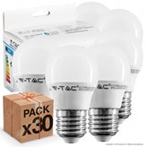 30 Lampadine LED V-Tac VT-2256 Super Saver Pack E27 5,5W MiniGlobo G45 - Pack Risparmio - Colore : Bianco Naturale