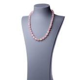 Collana lunga in Quarzo Rosa e Argento - 60 cm
