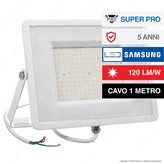 V-Tac PRO VT-106 Faro LED SMD 100W High Lumens Ultrasottile Chip Samsung da Esterno Colore Bianco - SKU 768 / 769 - Colore : Bianco Freddo