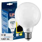 Life Lampadina LED E27 11W Globo G95 Filament in Vetro Milky - mod. 39.920384CM30 / 39.920384NM - Colore : Bianco Naturale