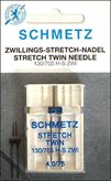 Ago Gemello Stretch Schmetz per Macchine da Cucire - Ago Gemello Stretch : Distanza aghi 4 mm
