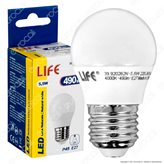 Life Lampadina LED E27 5,5W MiniGlobo G45 - Colore : Bianco Naturale