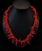 Italian Red Coral Branch Beads Necklace