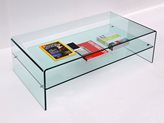 Tischchen aus gebogenem Glas mit Regal Accademia
