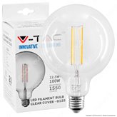 V-Tac VT-2143 Lampadina LED Filament E27 12,5W Globo G125 - SKU 7453 - 7454 - 7455 - Colore : Bianco Caldo