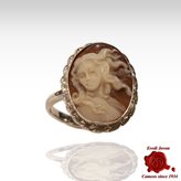 Birth of Venus cameo silver ring