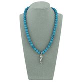 Collana pietre dure Turchese azzurro e corno argento 925 | Gloria - L (45/47cm)