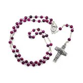 Variegated Glass Rosary with Good Shepherd Cross