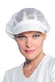 Cuffia Cappellino Bianco Alimentare Donna In Rete Con Visiera Frontale 081010 - Bianco