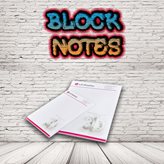 Block Notes - Fogli/Facciate : 50, Formato prodotto : 21 cm x 29.7 cm (DIN A4), Lavorazione : standard 5 GG, Quantità : 100, Rilegatura : colla in testa