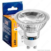 Life PAR16 Lampadina LED GU10 5W Faretto Spotlight COB in Vetro - Colore : Bianco Caldo