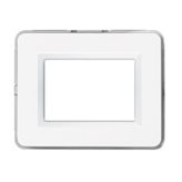 Placca AVE 44P03B  "Personal 44"  3 moduli  Bianco lucido RAL 9010
