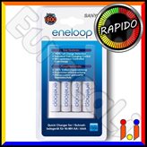 Panasonic Eneloop Caricabatterie Rapido BQ-CC16 + 4 Pile Stilo AA 1900 mAh