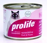 Prolife cat adult Sensitive maiale e patate lattina umido 200 gr - PACCO : PACCO DA 24 LATTINE
