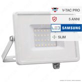 V-Tac PRO VT-30 Faro LED SMD 30W Ultrasottile Chip Samsung da Esterno Colore Bianco - SKU 403 / 405 - Colore : Bianco Caldo