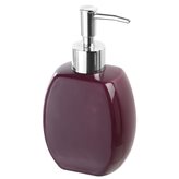 Pack 19442 - Dispenser Sapone Liquido Da Appoggio Moderno Ceramica Viola