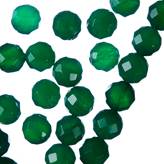 Agata Verde - Filo di sfere sfaccettate da 10mm