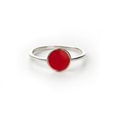 Anello cerchio in argento con smalto rosso - <b>Taglia dell'anello:</b> M 66