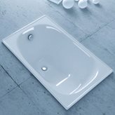Vasca da bagno 105x65 (Colonna di scarico: Con colonna di scarico per vasca in plastica - Piedini: Con piedini in acciaio regolabili)