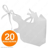 20 Mascherine Modello Chirurgico Filtranti Monouso in TNT 100% Polipropilene Bianco