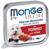 Monge Dog Fresh Paté e Bocconcini con Tonno 100 g - Peso : 100g