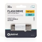 Platinet Pendrive USB 3.0 + Type-C, 32Gb, SILVER - 45454