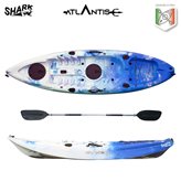 Kayak-canoa Atlantis SHARK  blu/bianco cm 280 - 2 gavoni  - pagaia - portacanna