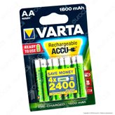 Varta Rechargeable Accu 1600mAh Pile Ricaricabili Stilo AA - Blister 4 Batterie