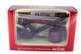 Falcon pacco regalo base marrone dritta con 2 teste