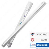 V-Tac PRO VT-15023 Plafoniera Singola con Tubo LED Nano Plastic T8 G13 22W Chip Samsung Lampadina 150cm - SKU 6438 / 6439 - Colore : Bianco Naturale