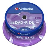 Verbatim 25 DVD+R DL Double Layer 8.5GB 8X cake box - 43757