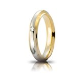 Fede Nuziale UNOAERRE Cassiopea con diamante Oro giallo bianco Brillanti Promesse - Misura anello : 16