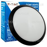 V-Tac VT-8008 Plafoniera LED 12W con Sensore di Movimento a Microonde Colore Nero  - Colore : Bianco Caldo